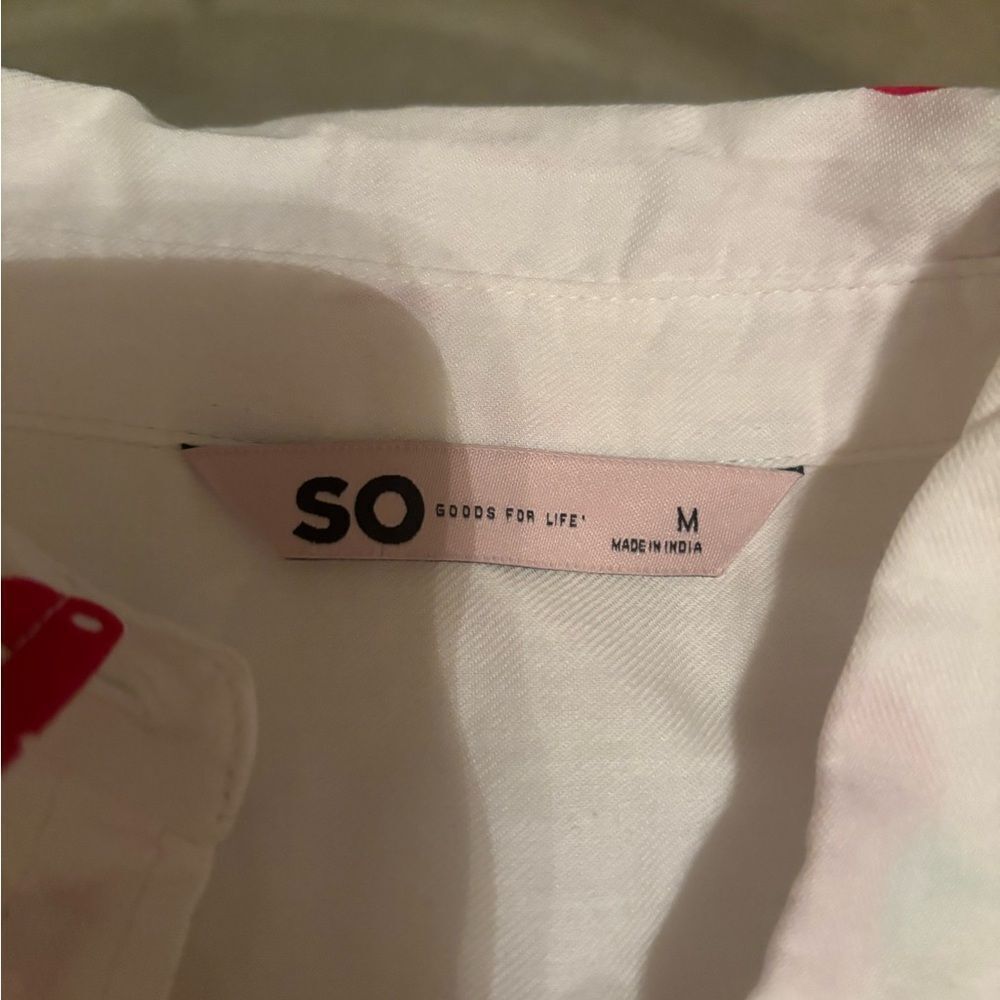 SO Strawberry Print Tank Top - White and Red - Picture 2 of 3